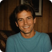 A vintage portrait of the storyteller's father in the 1970s.