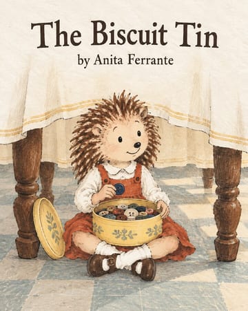 The cover of The Biscuit Tin, a children's book in the Modern style